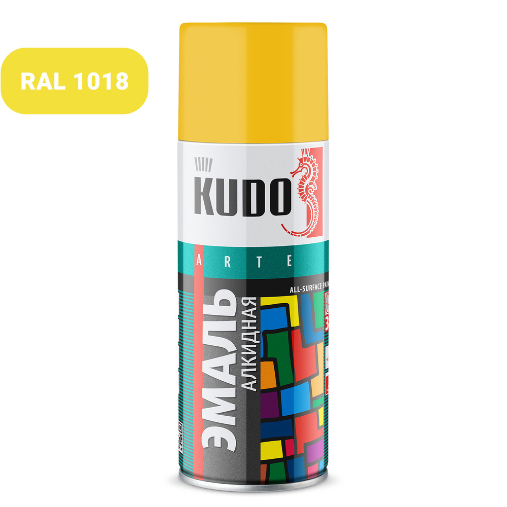 PAI-KUDO-RU Шүршдэг будаг Алкид RAL1018 шар гялгар /520мл/ KU-1013