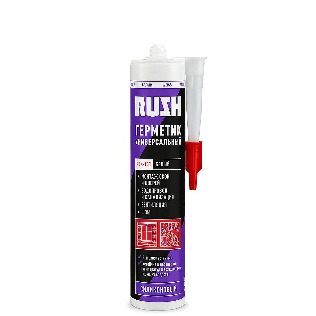 SIL-X00-RU Sealant RUSH RSK-101 silicone universal, white, 240 ml