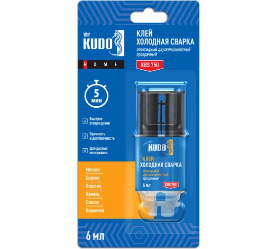 SIL-KUDO-RU Хоёр хэсэгтэй эпокси тунгалаг цавуу KUDO HOME KBS-750 6мл