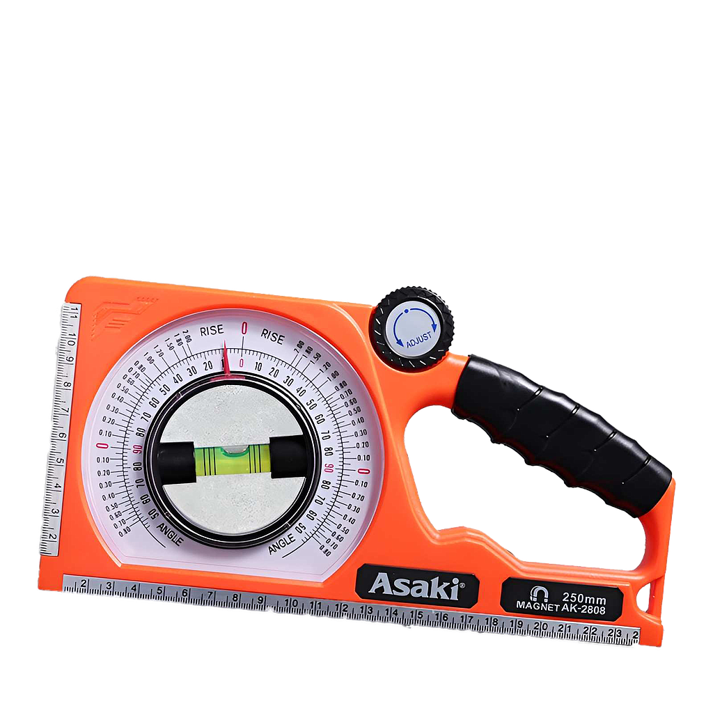HMJ-X00-CN ASAKI Angle Rulers 2 in 1 Slope Scale Ruler 250x134mm AK-2808