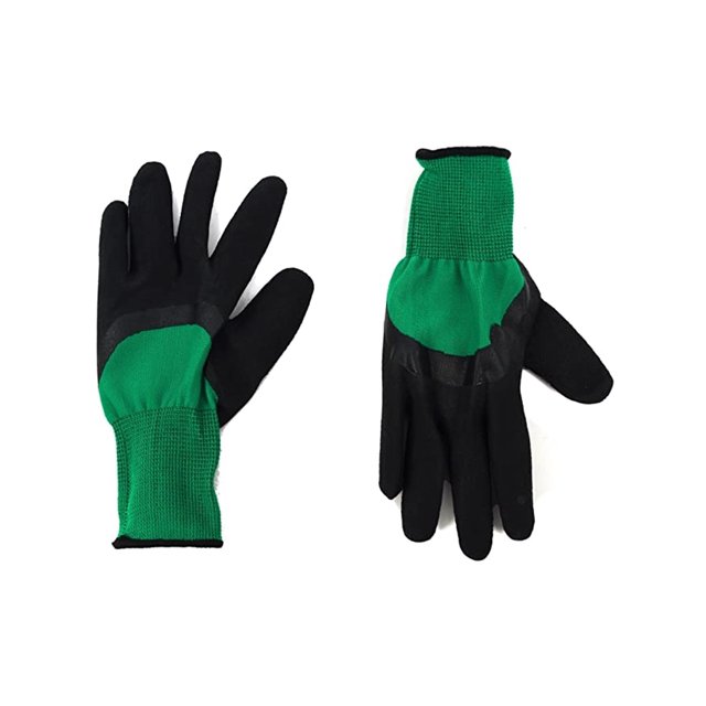 BSH-X00-CN Green work gloves with rubber palm