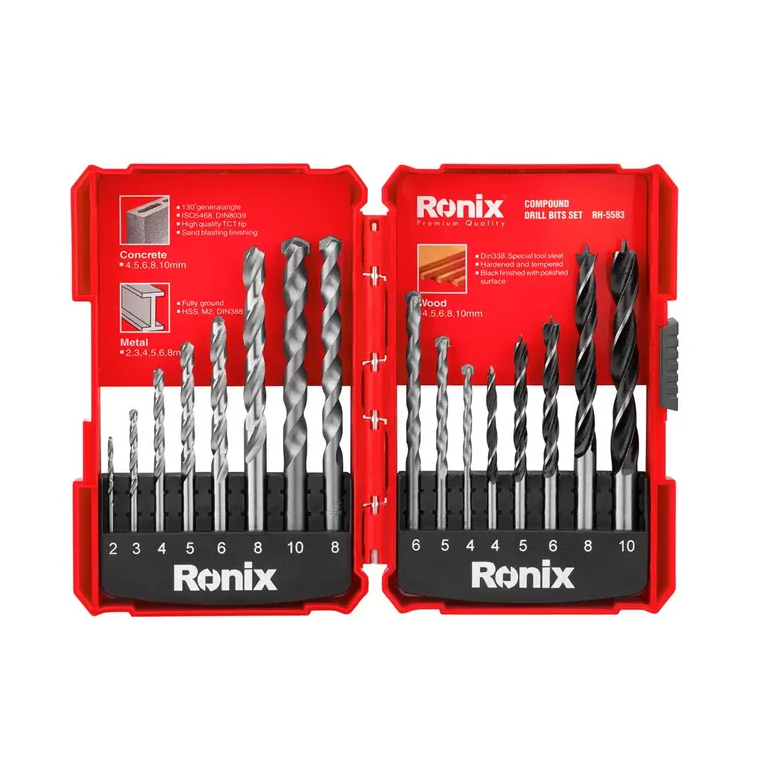 SCR-X00-CN Набор сверл RONIX из 16 шт. (RH-5583)