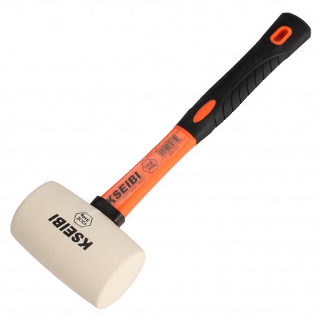 HMM-X00-CN Rubber Hammer Hard Soft White Head/Progrip 450gramm