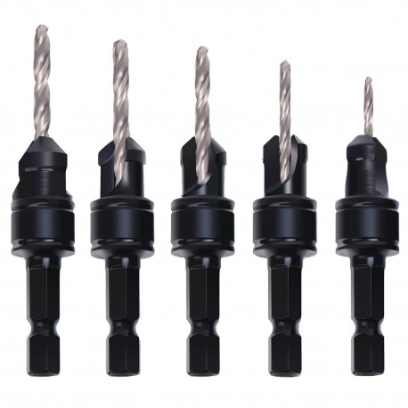 HOS-X00-CN Countersink Drill Bits With Double Blister 5pc 4.6.8.10.12mm