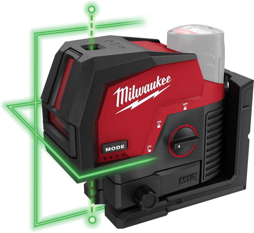 HMJ-MILWAUKEE-USA M12™ Лазерная линия Green Cross Line и Plumb Points, 50 м, 4 линии (голый инструмент)