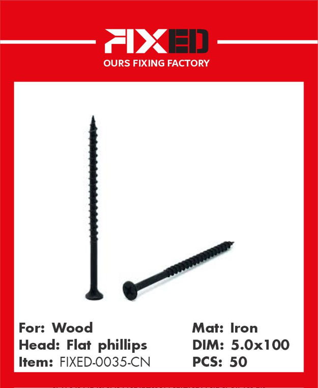 SHR-FIXED-CN Wood's black screws 5x100mm 50 pcs