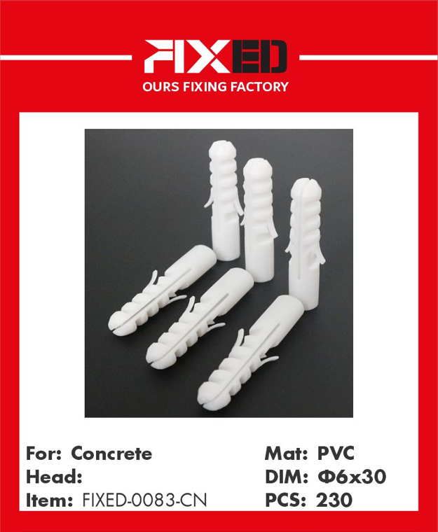 TEL-FIXED-CN White Plastic Anchor p6x30mm 200pcs