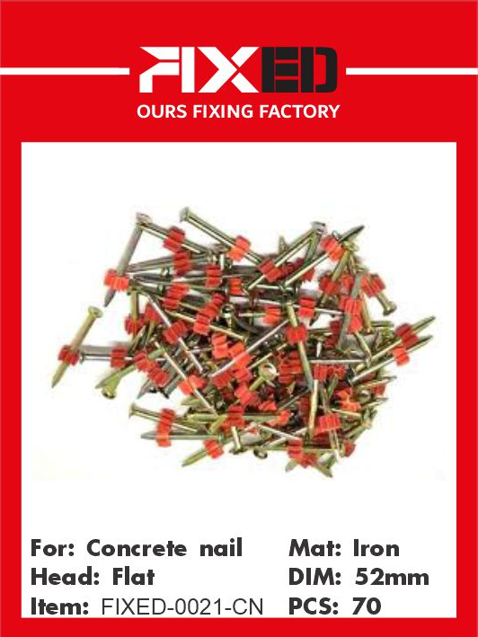 HAD-FIXED-CN Concrete gun nails 52mm 70 pcs
