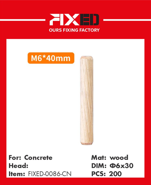 TEL-FIXED-CN Wood bolt f6x30mm 200pcs