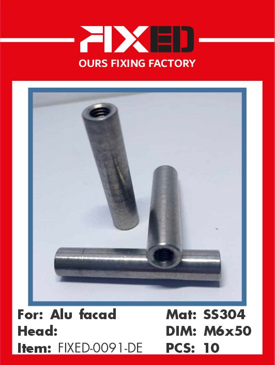 FIX-FIXED-DE SS Screw M6x50 10pcs