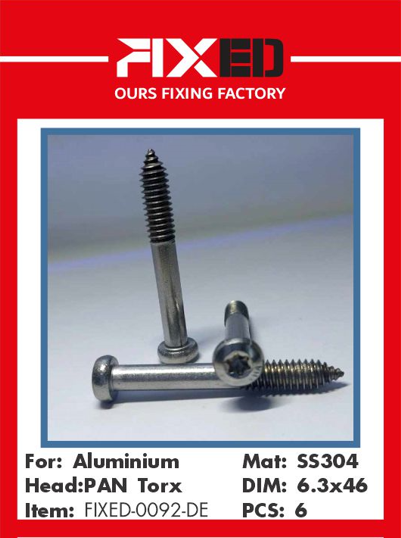 SHR-FIXED-DE Nerj screw of iron TORX 6.3x46 6pcs