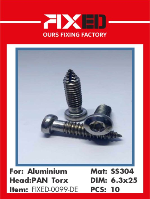 SHR-FIXED-DE Nerj screw of iron TORX 6.3x25 10pcs