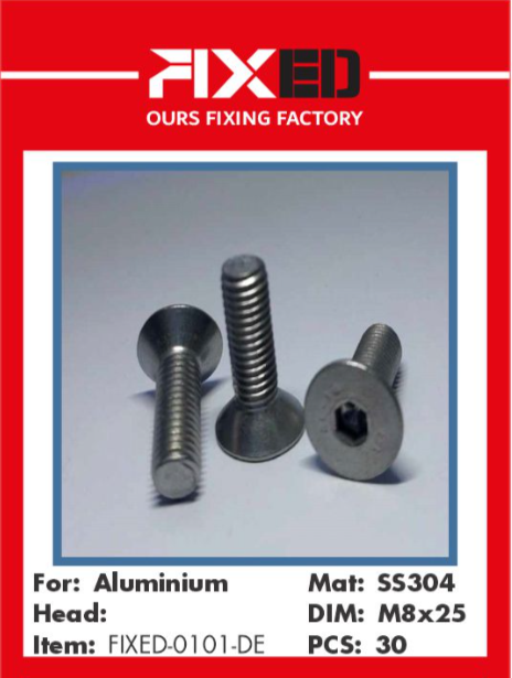 BLT-FIXED-DE Screw HEX M8x25 30pcs