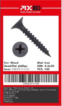 SCR-FIXED-CN  Модны шрүп хар /конус/ 4.2x30mm 130ш