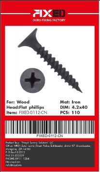 SCR-FIXED-CN  wood's black screw 4.2x40mm 110pcs