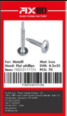 SCR-FIXED-CN  iron's white screw 4.2x25mm 70pcs