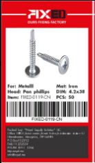 SCR-FIXED-CN  iron's white screw 4.2x38mm 50pcs