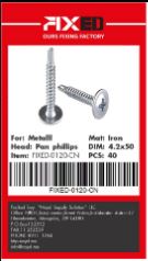 SCR-FIXED-CN  Төмрийн шрүп цагаан /мөөгөн/ 4.2x50mm 40ш