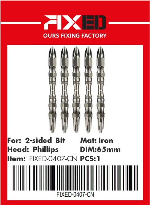 OTE-FIXED-CN Magnetic Phillips driver bit 2-side 65mm (Tick, slim)
