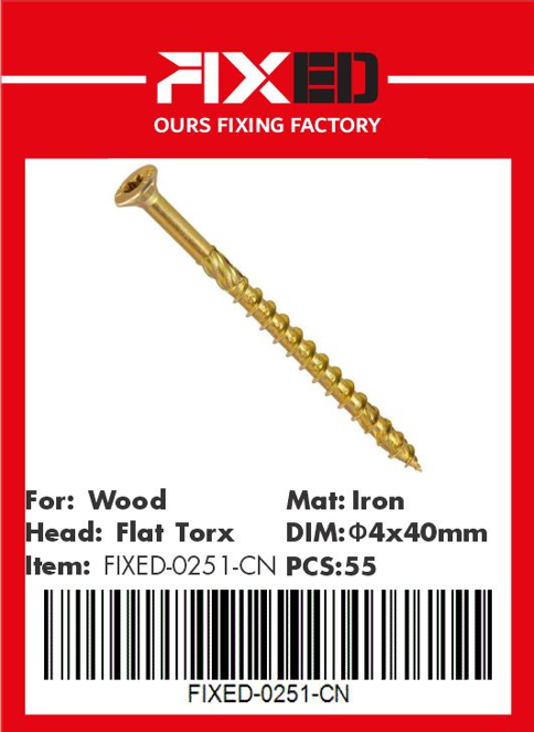 HAD-FIXED-CN Torx wood screw /Countersunk/ 4.0x40mm 55pcs