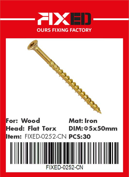 HAD-FIXED-CN Torx wood screw /Countersunk/ 5.0x50mm 30pcs