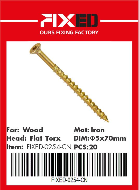 HAD-FIXED-CN Torx wood screw /Countersunk/ 5.0x70mm 20pcs