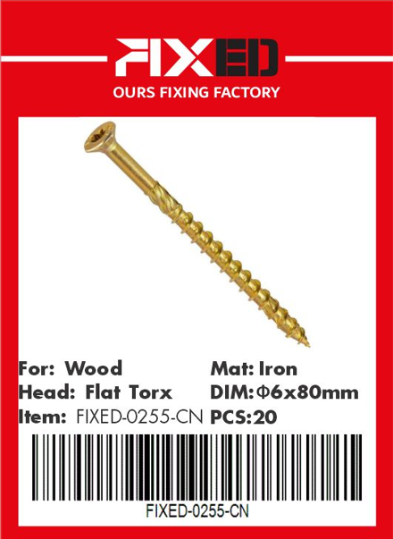 HAD-FIXED-CN Torx wood screw /Countersunk/ 6.0x80mm 20pcs