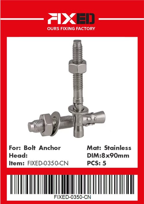 HAD-FIXED-CN Stainless steel anchor bolt М8.0x90mm 5pcs