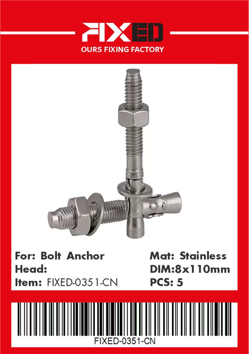 HAD-FIXED-CN Stainless steel anchor bolt  М8.0x110mm 5pcs