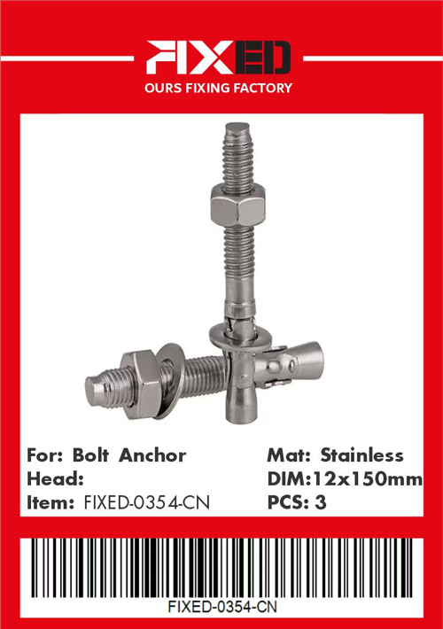 HAD-FIXED-CN Stainless steel anchor bolt  М12.0x150mm 3pcs