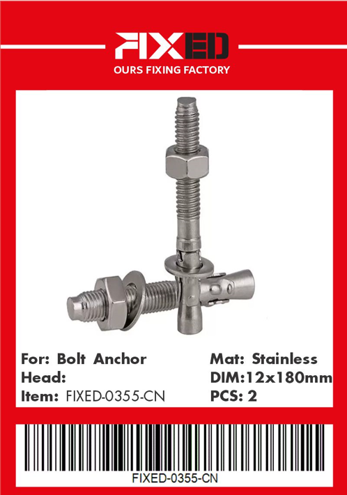 HAD-FIXED-CN Stainless steel anchor bolt  М12.0x180mm 2pcs