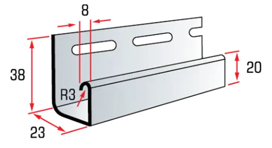 VINYL-X00-RU Альта-Хуванцар сайдингийн J-trim/Цагаан/ &quot; Т-15 (3000мм)