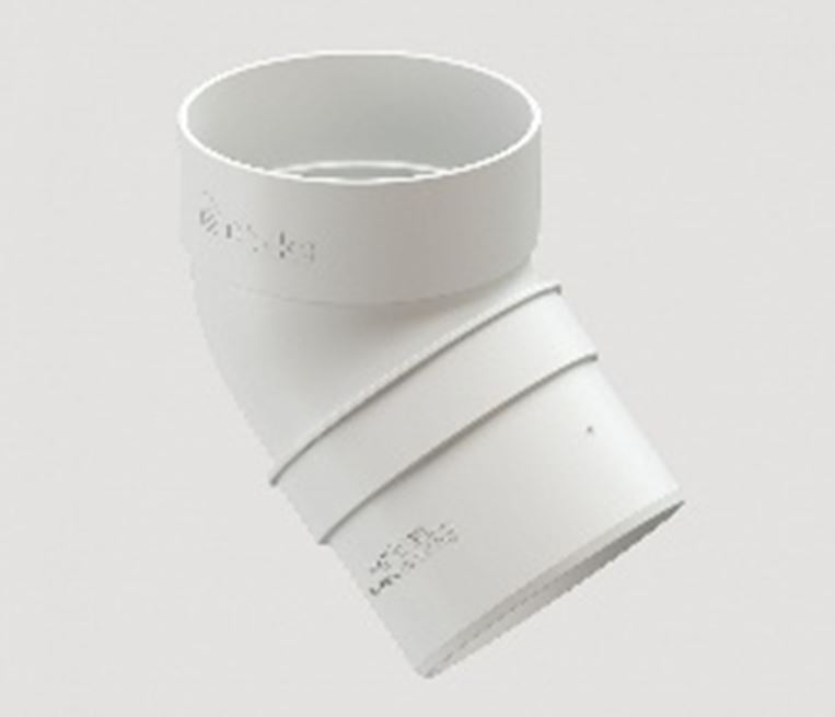 LUX-Хоолойн булан 45°/цагаан/ -80мм-Docke