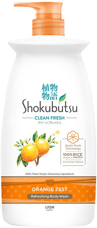 SHOKUBUTSU-XXX-MA Shokubutsu Body Shower Foam Orange Zest Bottle 900ml