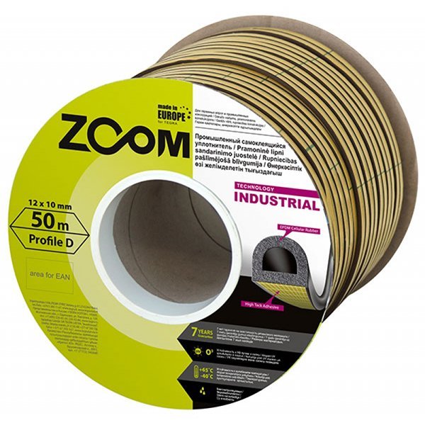 ZOOM-D Дулаалгын наадаг резин 12x10мм 50м
