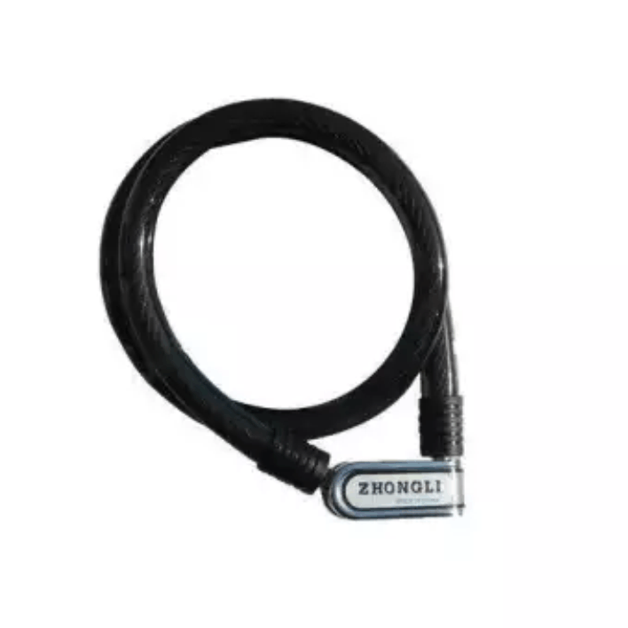 LCK-X00-CN Bicycle zhongli Cable Lock 12х650mm black lock, 2 keys