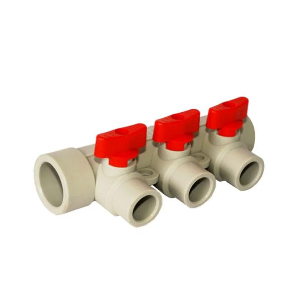 PPF-X00-RU collector with ball valve red