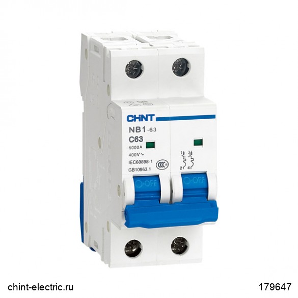 OTE-X00-CN Автоматические выключатели NB1-63 2Р (6A-63A) 6кА х-ка C