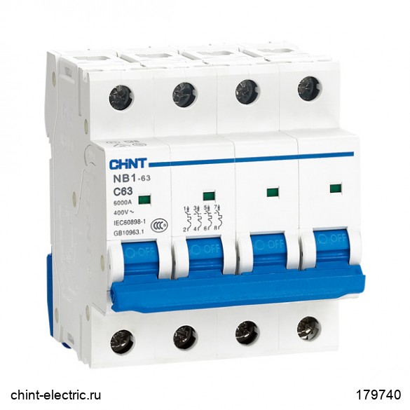 OTE-X00-CN Автоматические выключатели NB1-63 4Р (6A-63A) 6кА х-ка C