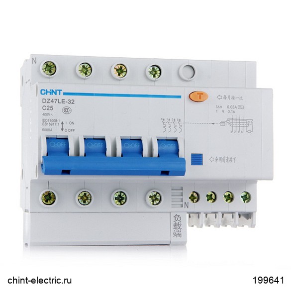 OTE-X00-CN Residual Current Operated Circuit Breaker DZ47LE 4P (10A-40A) C