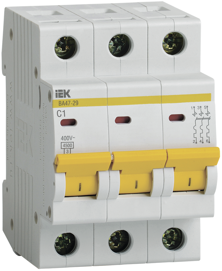 MCB-X00-RU Circuit Breaker BA47-29 3P  (1A-63A) C