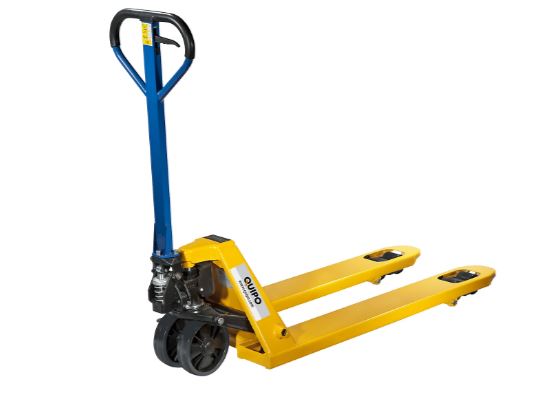 QUIPO – Pallet truck, (max. load 2500 kg nylon (PA) fork rollers)