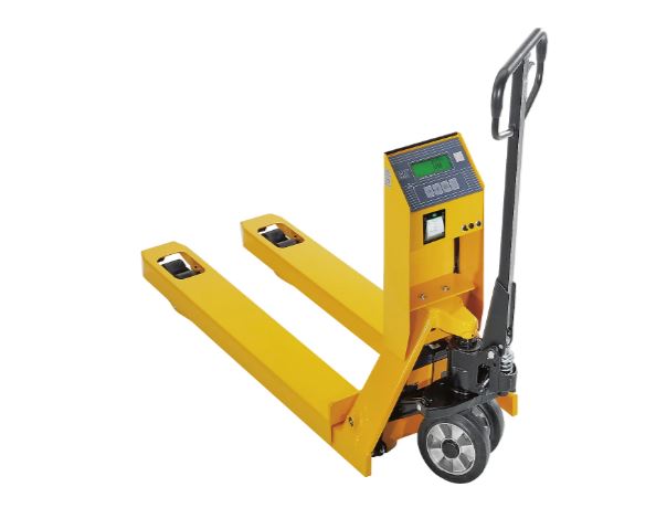 Pallet truck with precision scale with thermal transfer printer, standard display