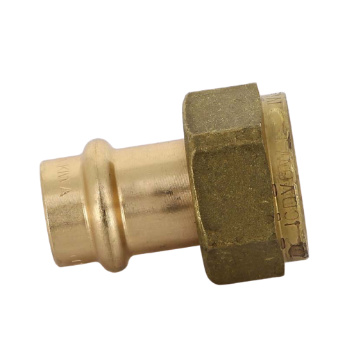 FIT-X00-DE B-press coupling with union nut and flat gasket 15 x 3/4 &quot;, bronze Sanpress Viega