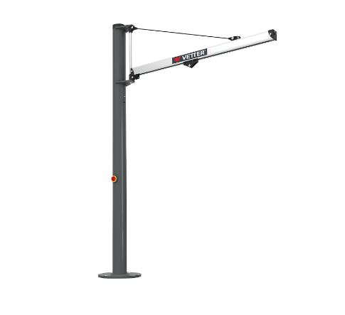 Vetter – UNILIFT LIGHT ULS post mounted jib crane without electric chain hoist, max. load 100 kg