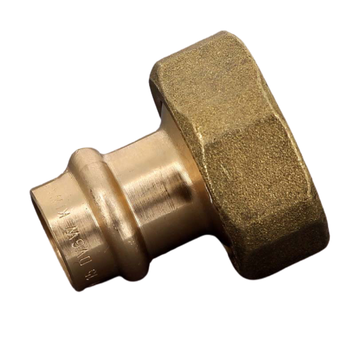 FIT-X00-DE B-press coupling with union nut and flat gasket 15 x 1 &quot;, bronze Sanpress Viega