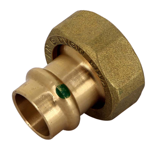 FIT-X00-DE Press-B coupling with swivel nut and flat gasket 18 x 1 &quot;, bronze Sanpress Viega
