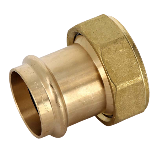 FIT-X00-DE B-press coupling with union nut and flat gasket 42 x 2 &quot;, bronze Sanpress Viega