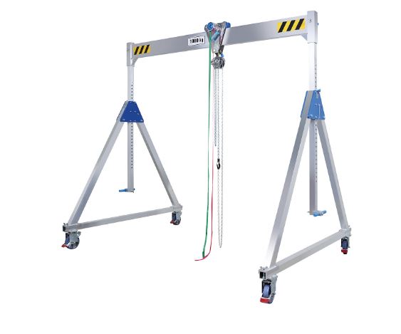 Vetter – ALU1 aluminium gantry crane with spur gear block and tackle unit, max. load 1500 kg