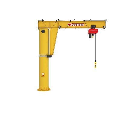 Vetter – MEISTER M post mounted jib crane with HF electric chain hoist, max. load 250 kg